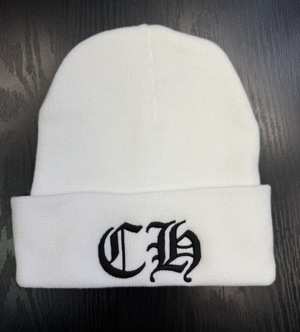Chrome Hearts CH Logo White Beanie